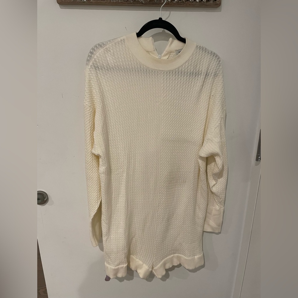 WeWoreWhat Mock Neck Sweater Romper - Cable Knit - Large